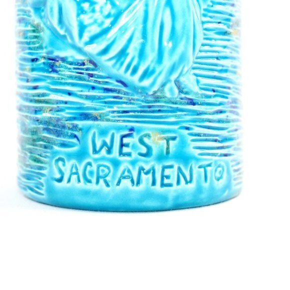 Wendy Cevola Hawaiian Hut West Sacramento Home Tiki Mug Crawl 2012 Glossy Blue - Picture 7 of 8